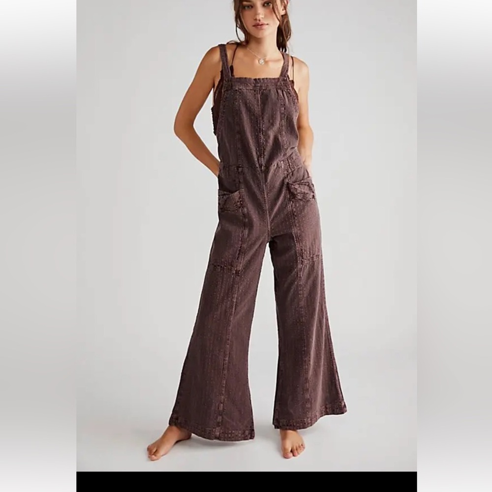 Free People brown romper/overalls